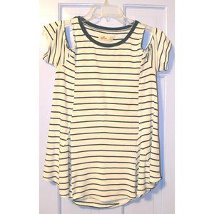 Hollister black and white cold shoulder t-shirt